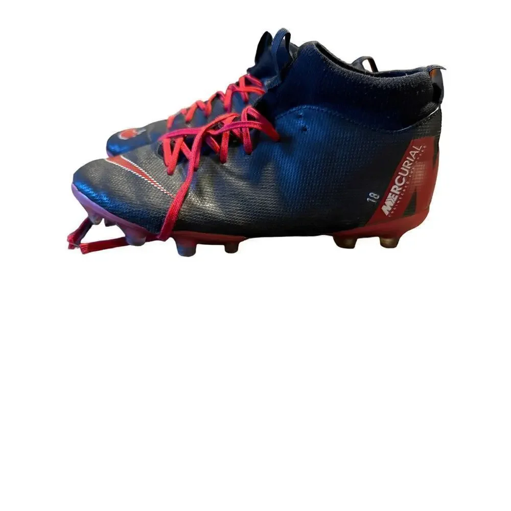Nike Size 5.5 US Black/Red Mercurisl Soccer Cleats Engineered for Speed